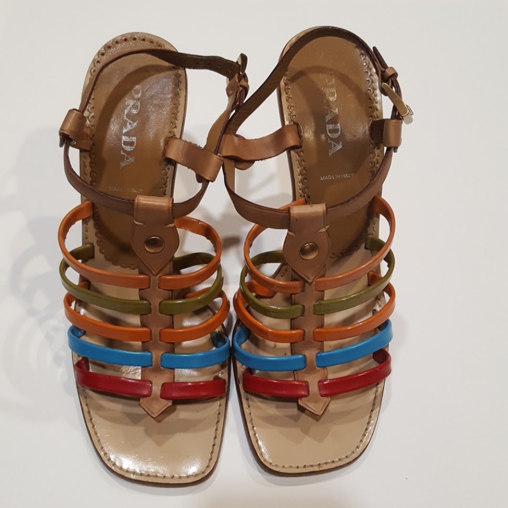 *HOT TREND* Prada multi-color strappy sandal - Picture 2 of 8